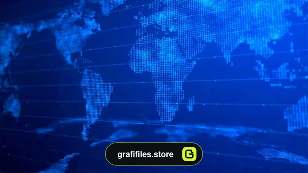 دانلود بک گراند موشن گرافیک نقشه دیجیتال جهان Digital World Map Background 01