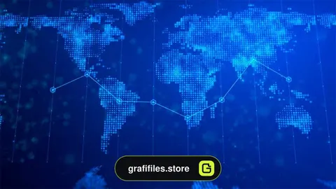 پس زمینه متحرک نقشه دیجیتال جهان