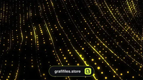 بک گراند موشن گرافیک پارتیکل طلایی Golden Particles And Lines Background