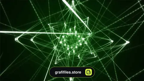 بک گراند موشن گرافیک Green Star Laser VJ