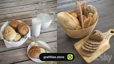 مدل سه بعدی نان