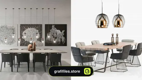دانلود 70 مدل سه بعدی میز غذاخوری