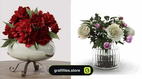 دانلود 78 مدل سه بعدی گل و گلدان