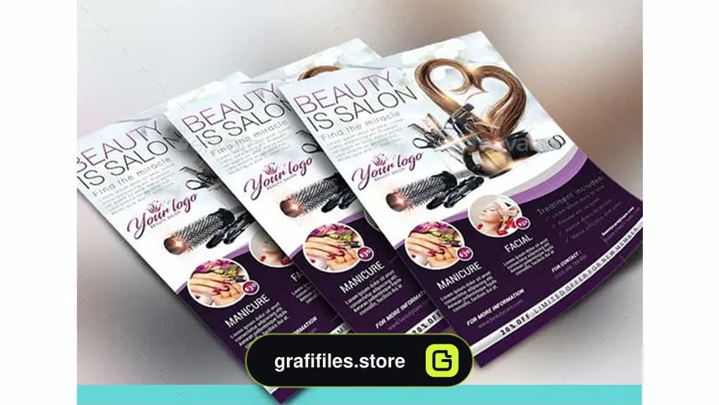 فایل لایه باز تراکت سالن زیبایی Beauty Salon Flyer