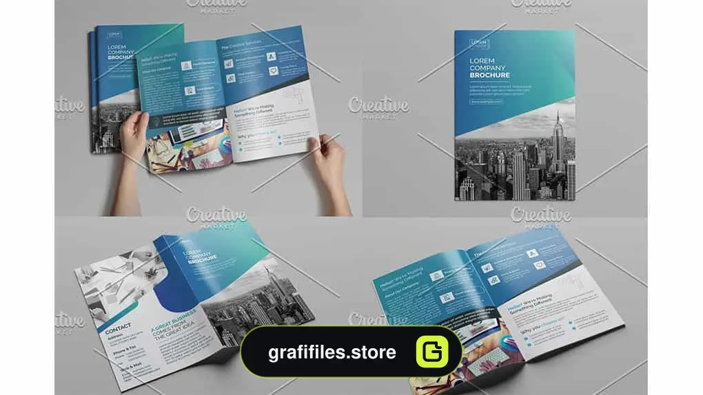 وکتور بروشور Bi-Fold Brochure