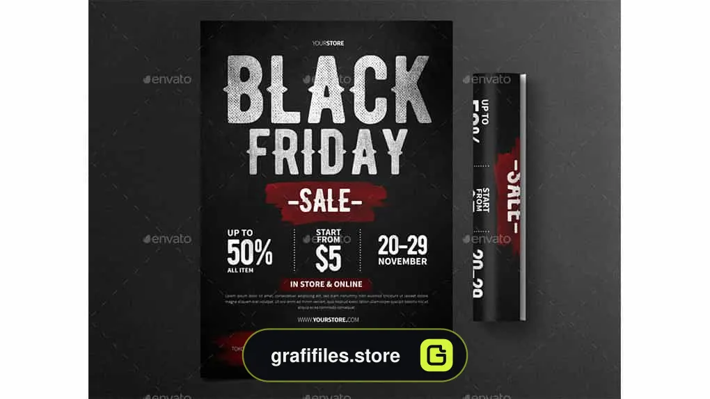 فایل لایه باز تراکت حراج جمعه سیاه Black Friday Flyer