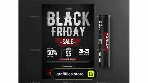 فایل لایه باز تراکت حراج جمعه سیاه Black Friday Flyer