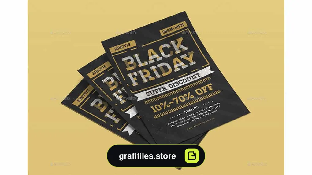 فایل لایه باز تراکت حراج جمعه سیاه Black Friday Flyer