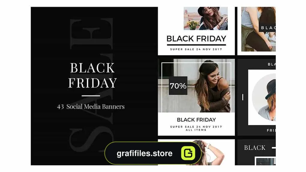 فایل لایه باز حراج جمعه سیاه Black Friday | Social Media Pack