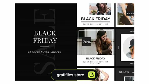 فایل لایه باز حراج جمعه سیاه Black Friday | Social Media Pack