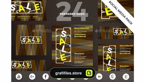 فایل لایه باز حراج جمعه سیاه Black Friday Social Media Pack