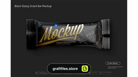 موکاپ بسته بندی شکلات Black Glossy