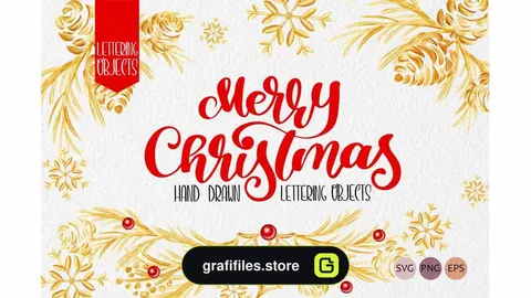 وکتور کریسمس Christmas Draw Lettering Objects