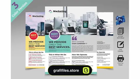 فایل لایه باز تراکت شرکتی Corporate Flyer
