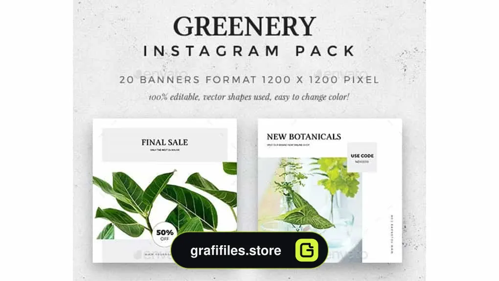 فایل لایه باز اینستاگرام Greenery
