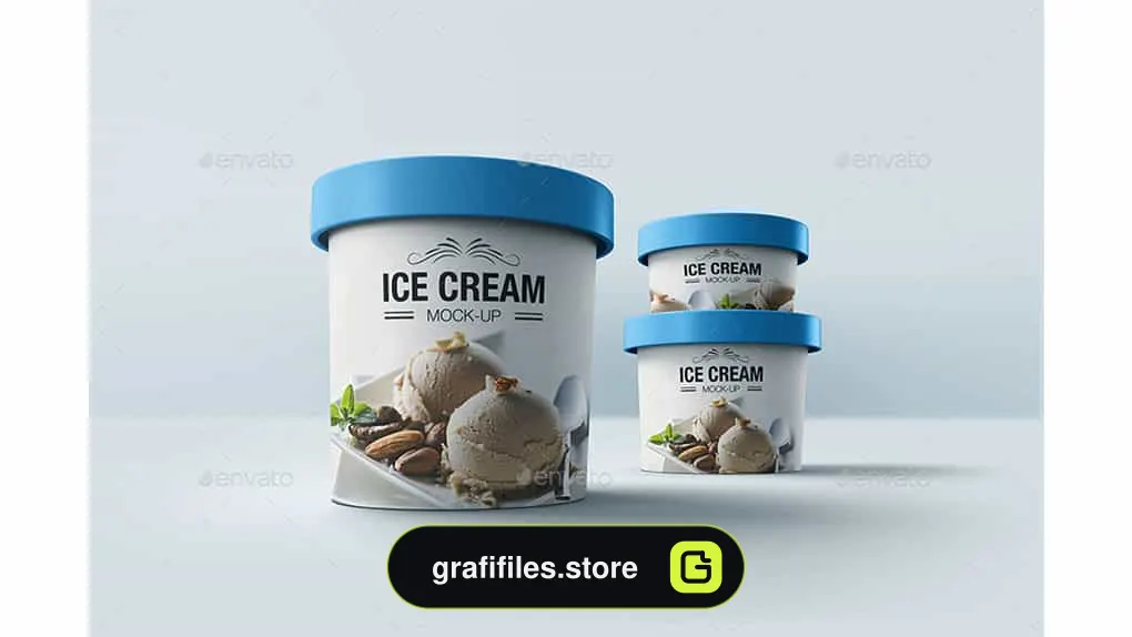 موکاپ ظرف بستنی
