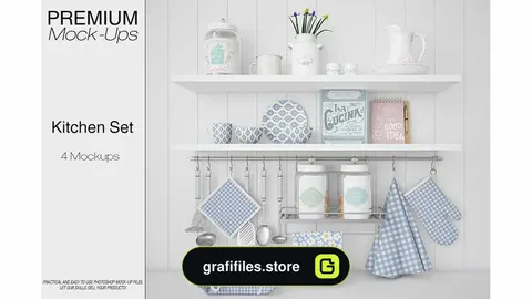 موکاپ لوازم آشپزخانه Kitchen Accessories Set