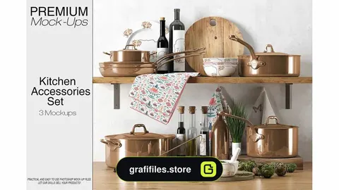 موکاپ لوازم آشپزخانه Kitchen Accessories Set