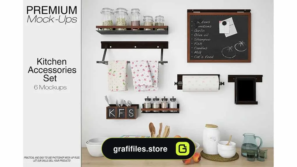 موکاپ لوازم آشپزخانه Kitchen Accessories Set