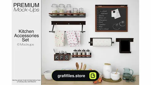 موکاپ لوازم آشپزخانه Kitchen Accessories Set