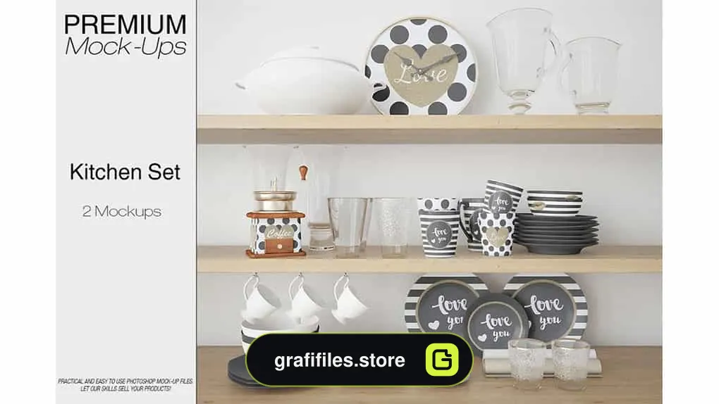 موکاپ وسایل آشپزخانه Kitchen Accessories Set