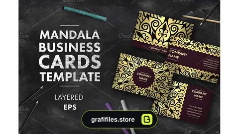 وکتور کارت ویزیت Mandala business card 012
