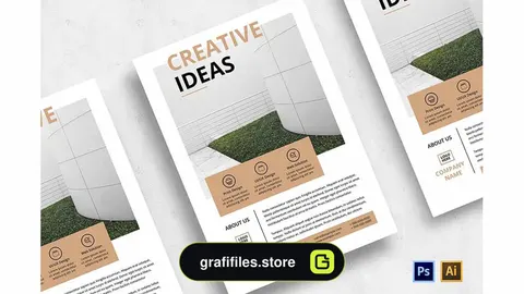 فایل لایه باز تراکت Minimalist Business Flyer v02