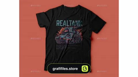 وکتور تیشرت Real Tank T-Shirt Design