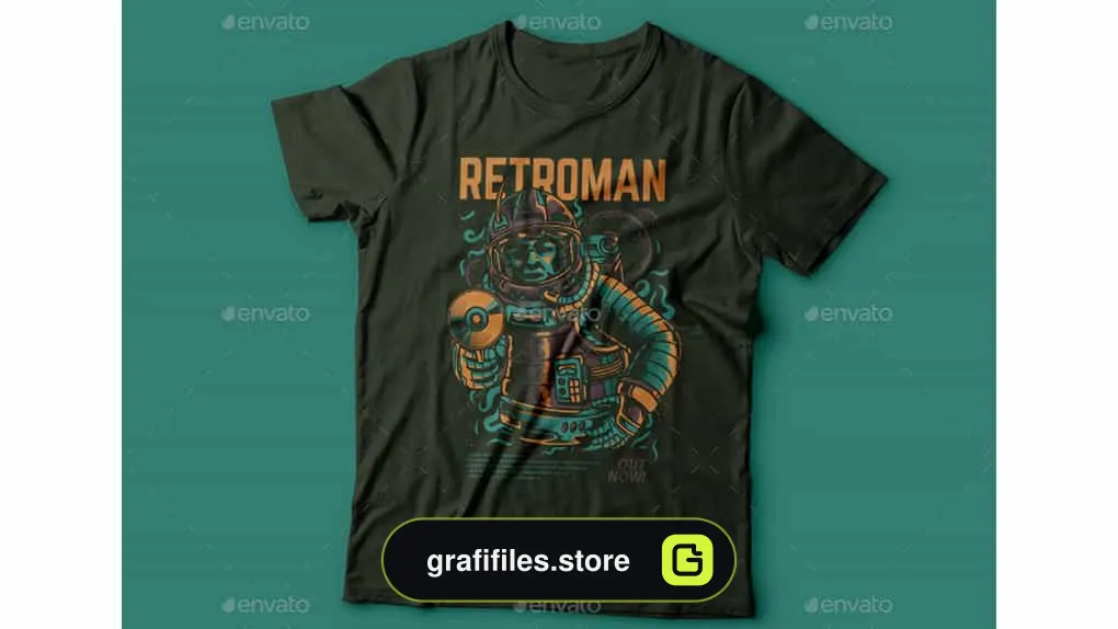 وکتور تیشرت Retroman