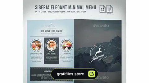 فایل لایه باز 2 لت منو غذا Siberia