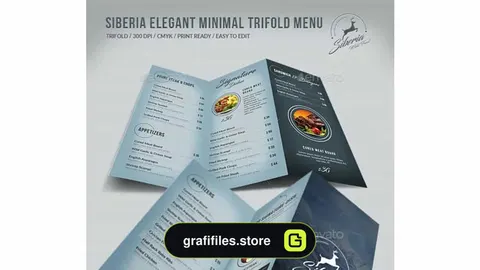 فایل لایه باز 3 لت منو غذا Siberia