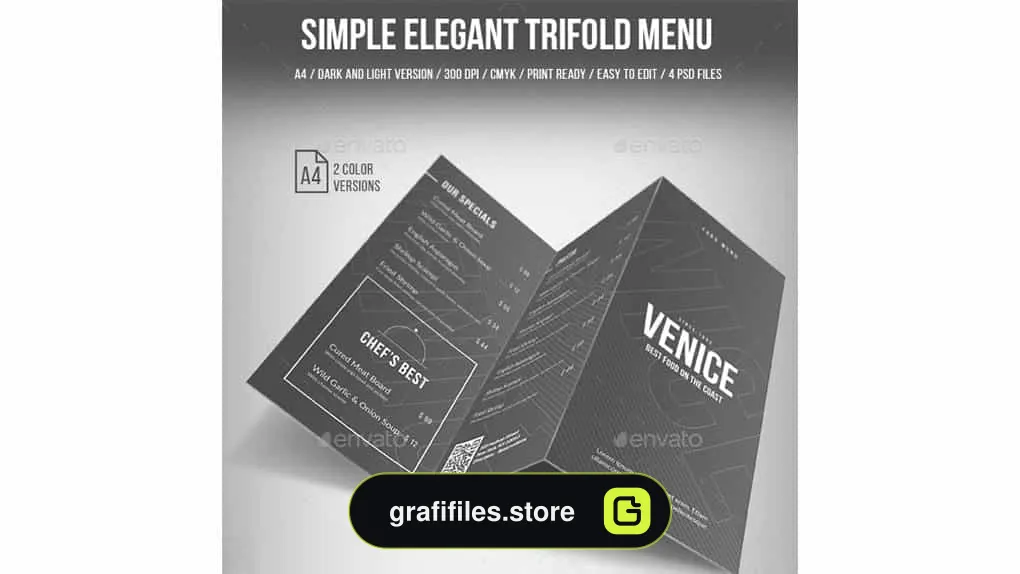 فایل لایه باز 3 لت منو غذا Simple