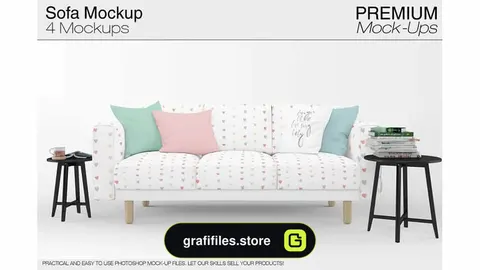 موکاپ مبلمان و کوسن Sofa