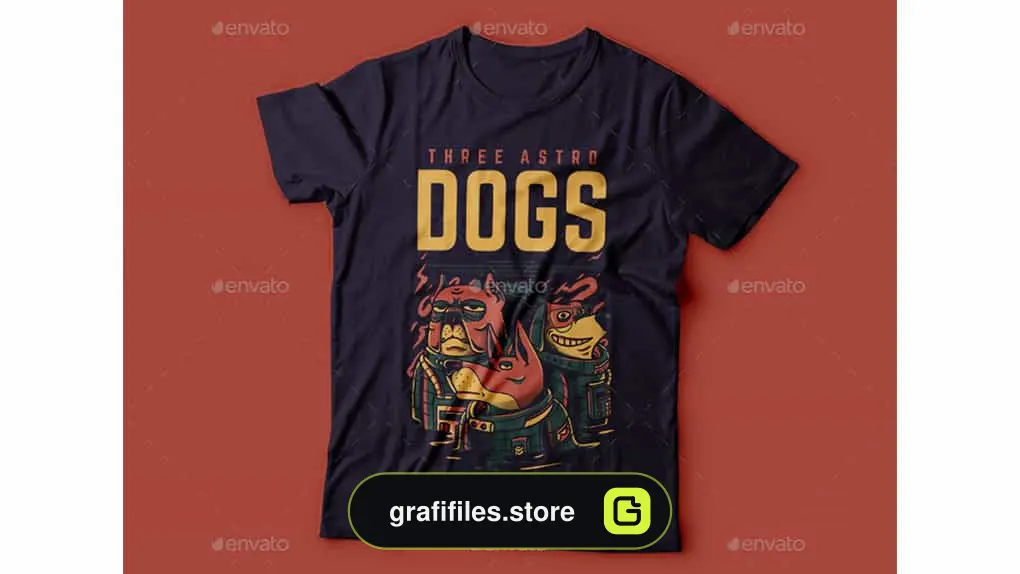 وکتور تیشرت Three Astro Dogs