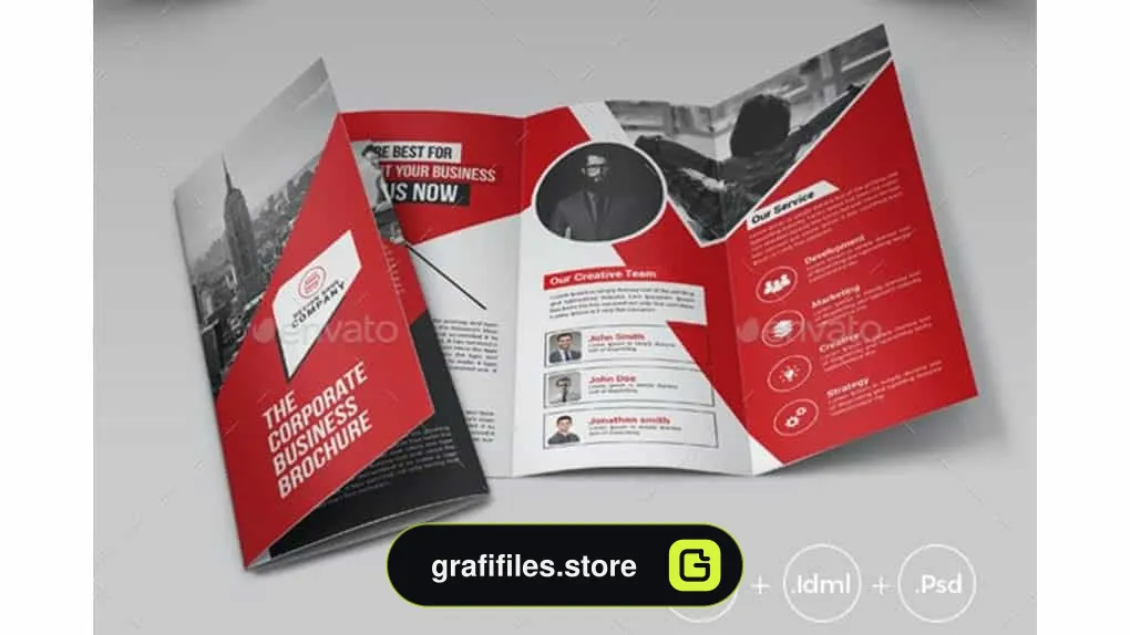 فایل لایه باز بروشور Trifold Brochure