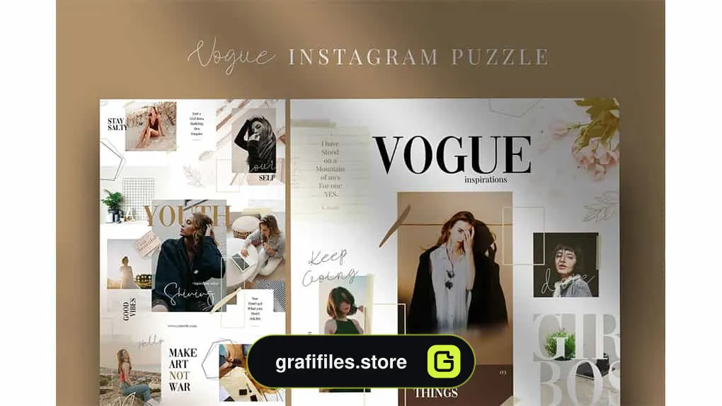 فایل لایه باز پست پازلی اینستاگرام Vogue – Instagram Puzzle
