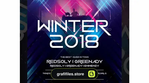 فایل لایه باز تراکت Winter Party