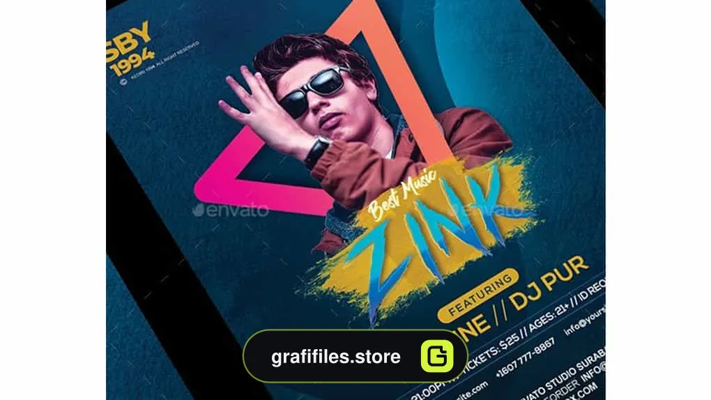 فایل لایه باز تراکت Zink Party Flyer