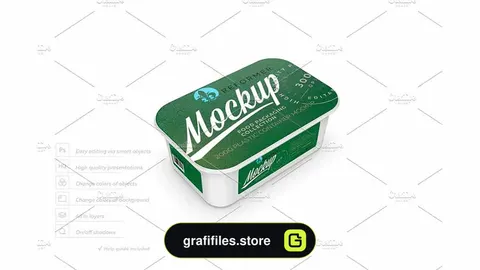 موکاپ ظرف پلاستیکی 200 گرمی پنیر
