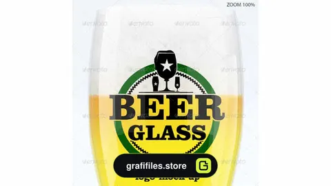 موکاپ لوگو Beer Glasses Logo Mockup
