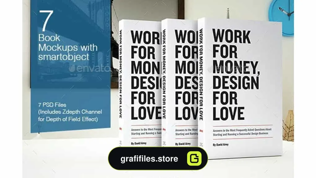 موکاپ کتاب Book Mockup – 7 Poses
