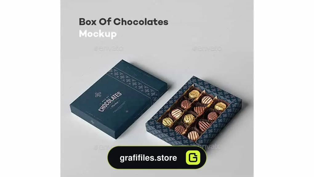 موکاپ جعبه شکلات Box Of Chocolates Mock-up