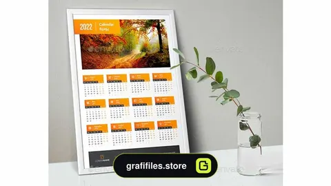 قالب ایندیزاین تقویم Calendar 2022