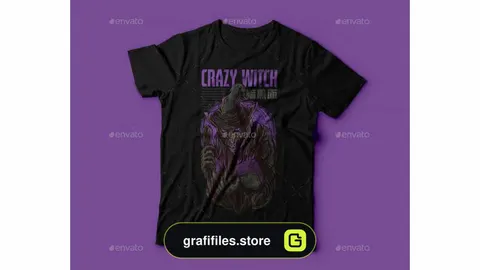 وکتور تیشرت Crazy Witch T-Shirt Design