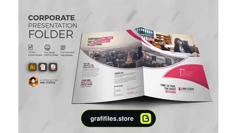 وکتور پوشه پرزنتیشن Creative Presentation Folder 06