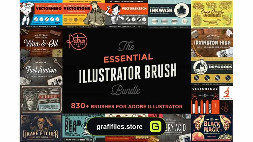 براش ایلاستریتر Essential Illustrator Brush Bundle