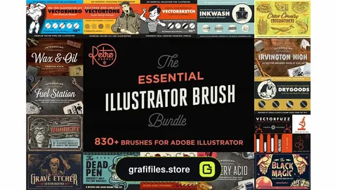 براش ایلاستریتر Essential Illustrator Brush Bundle