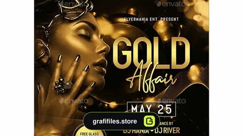 فایل لایه باز تراکت Gold Affair Flyer