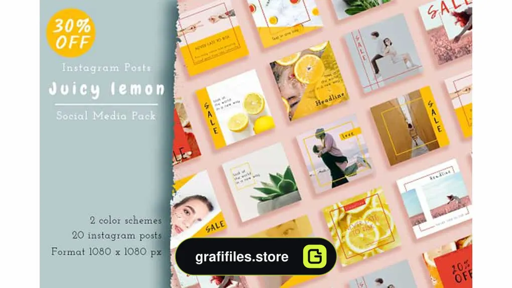 فایل لایه باز اینستاگرام Instagram Post Juicy lemon