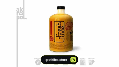 موکاپ بطری آبمیوه Juice Bottle Packaging Mock-Up